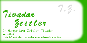tivadar zeitler business card